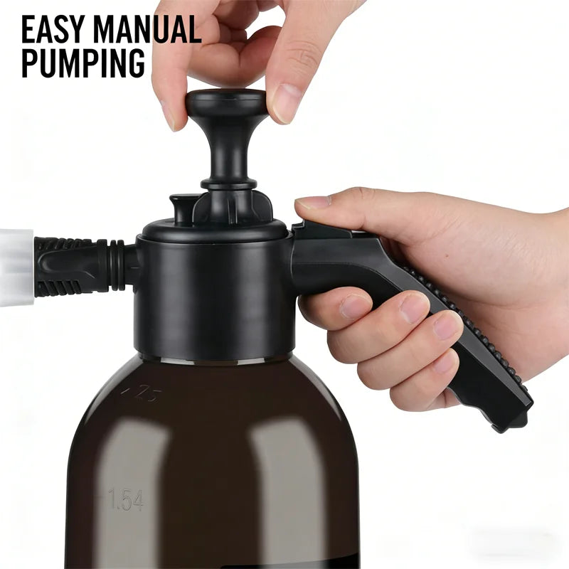 Hand Pressure Foam Sprayer Pump Bottle 2L with Pressure Relief Valve
