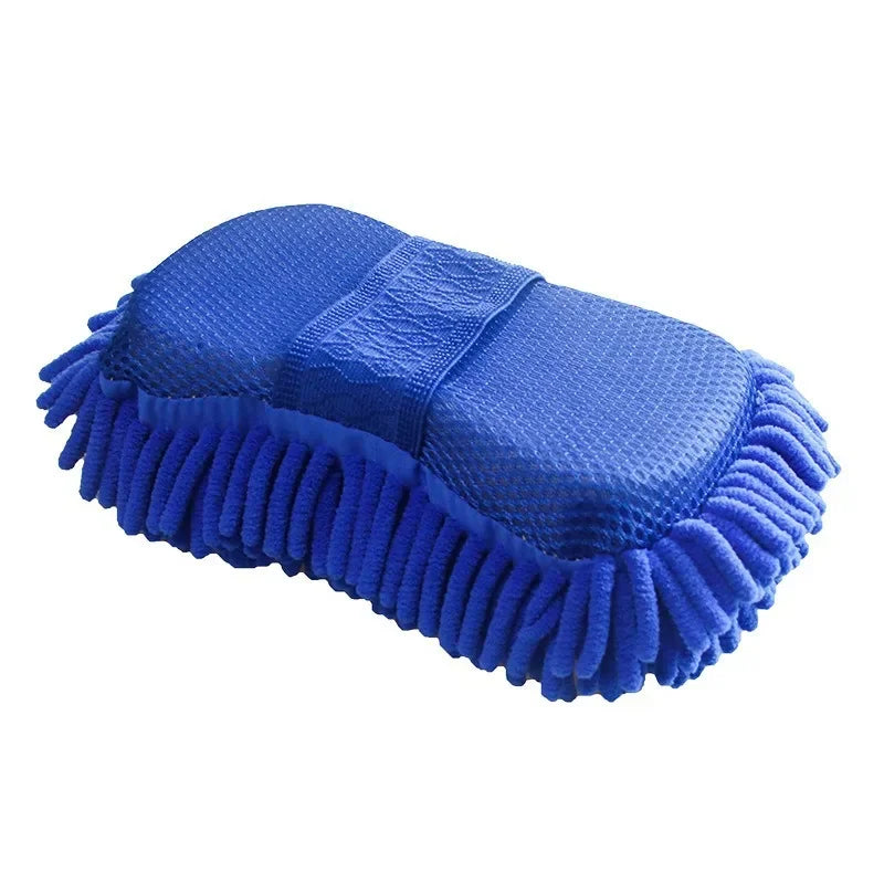 Microfiber Chenille Car Wash Sponge Pad Blue