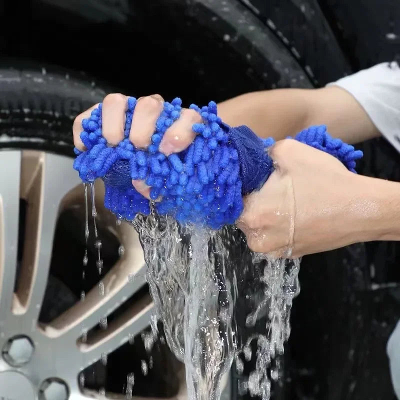 Microfiber Chenille Car Wash Sponge Pad Blue