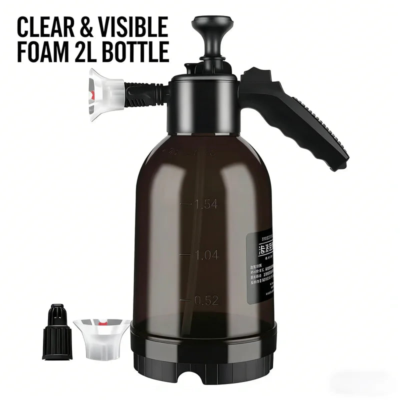 Hand Pressure Foam Sprayer Pump Bottle 2L with Pressure Relief Valve