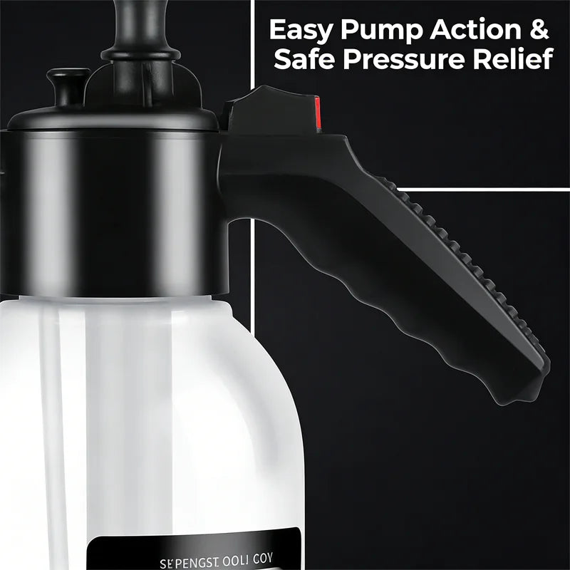 Hand Pressure Foam Sprayer Pump Bottle 2L with Pressure Relief Valve