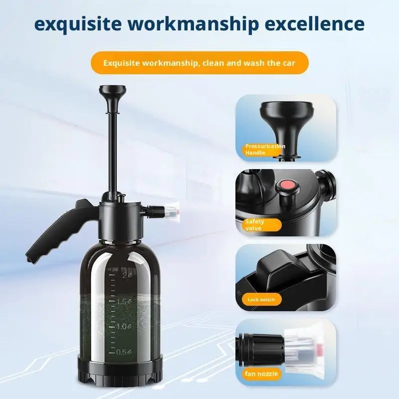 Hand Pressure Foam Sprayer Pump Bottle 2L with Pressure Relief Valve