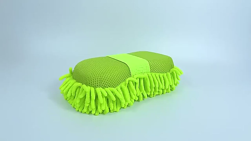 Microfiber Chenille Car Wash Sponge Pad Blue