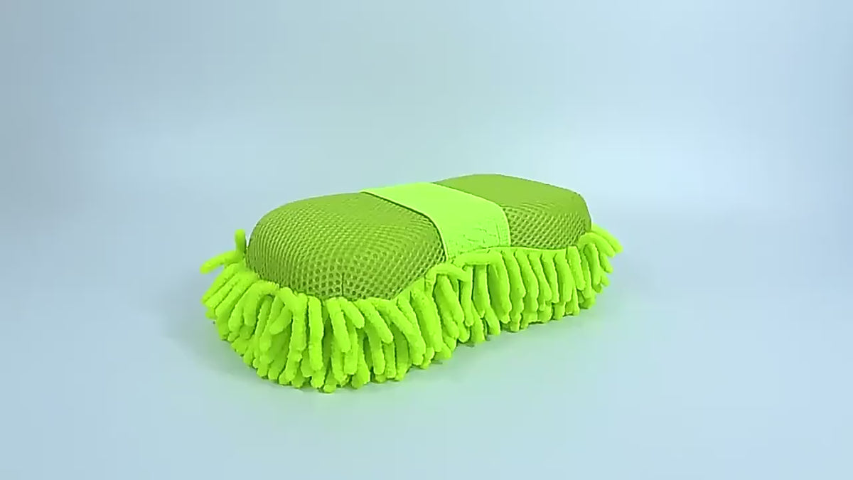Microfiber Chenille Car Wash Sponge Pad Blue